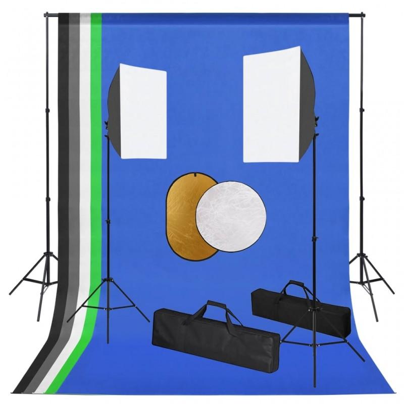 Day and Night - Day and Night Photo Studio Kit with Lights, Background and Reflector