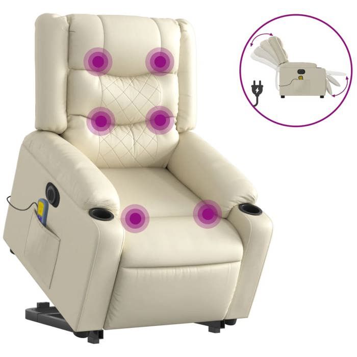 VidaXL Electric Massage Recliner, Relaxation Chair with Adjustable Backrest and Footrest, Salon Seat 3206564