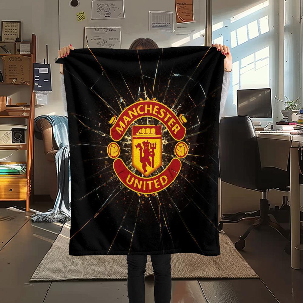Man United Flannel Blanket, High quality Comfortable for All Seasons, Home Decor, Warmth and Comfort
