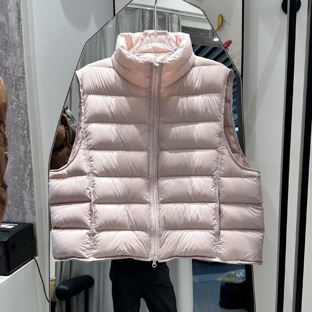 New Ribs Down Vest Women's Short Stand-Up Collar White Duck Down Fashion Versatile Slim-fit Warm Jacket