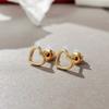 Minimalist Heart Stud Earrings for Girls 3 Metal Colors Available Simple Stylish Women Earrings Versatile Fashion Jewelry