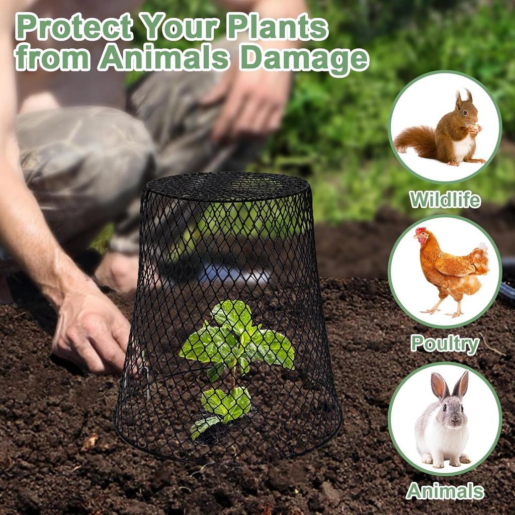 10 Pcs Chicken Wire Cloche Plant Covers Garden Netting Metal Heavy Duty Plant Protectors from Animals for Keeping Bunnies Chicken Squirrels Birds