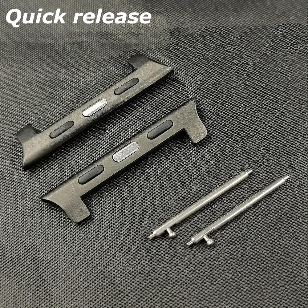Connettore Adattatore in Titanio di Lusso per Apple Watch Ultra 49mm 8 7 6 5 4 Cinturino 42mm 44mm per iwatch serie 8 45mm Accessori Cinturino
