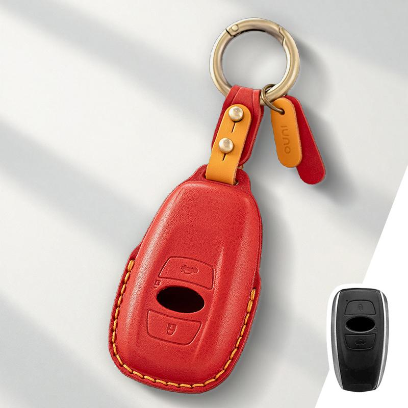 

Genuine leather Protector For Subaru Legacy Outback XV Forester BRZ Key Case Cover Fob красный
