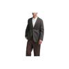 Single Button Loose Long Sleeve Blazer Men Blazers Brown Black 462530-39