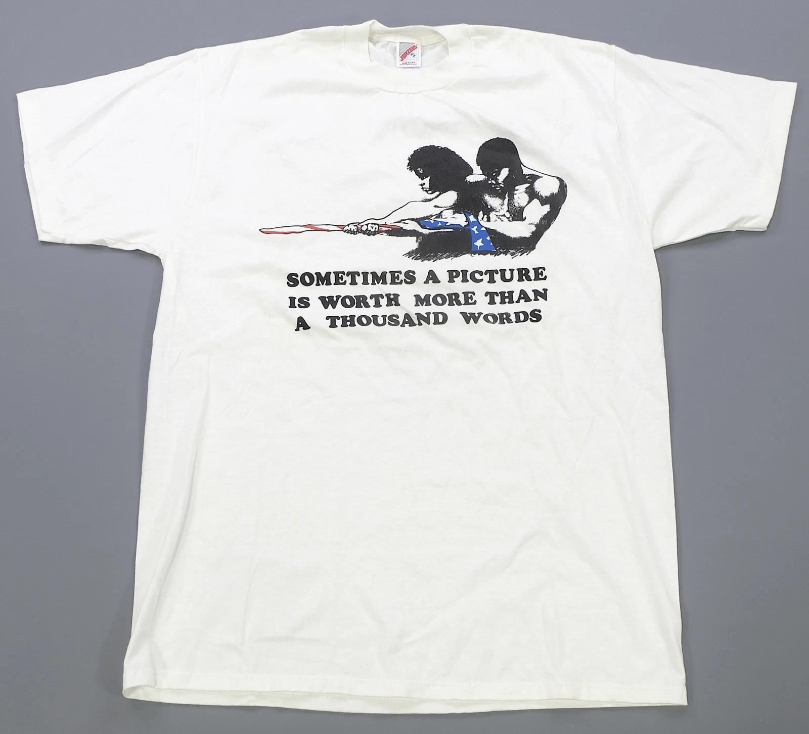 Rare VTG A Picture Is Worth A Thousand Words Flag T Shirt 90s Civil Rights XL 3XL
