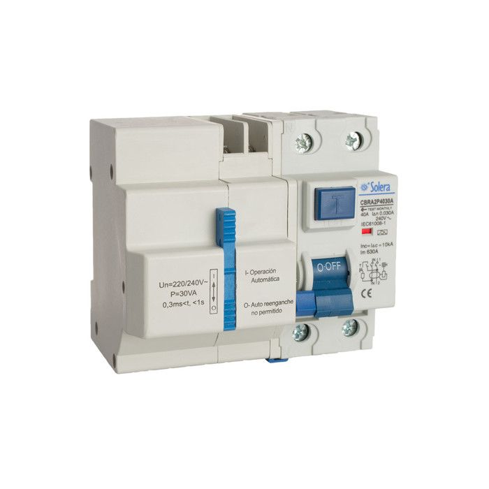 Différentiel - SOLERA - Cbra2p4030a - 2p - 40a - 30ma - Reconnexion automatique