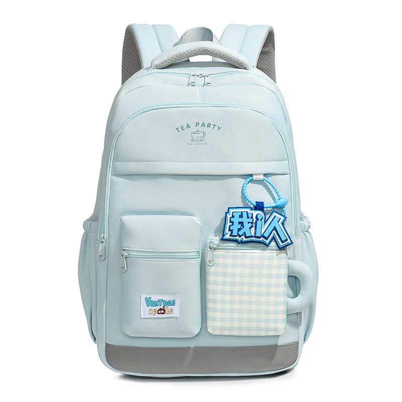 

Мультяшный рюкзак для учеников средней школы, школьный рюкзак для девочек, рюкзак большой вместимости светло-синий