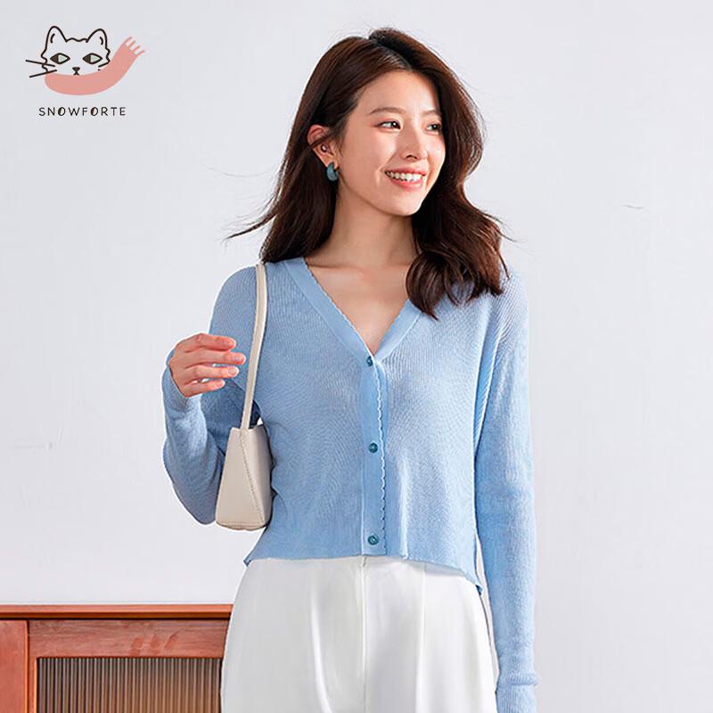 

Женский вязаный свитер с V-образным вырезом Snuofude из 100% шерсти мериноса M