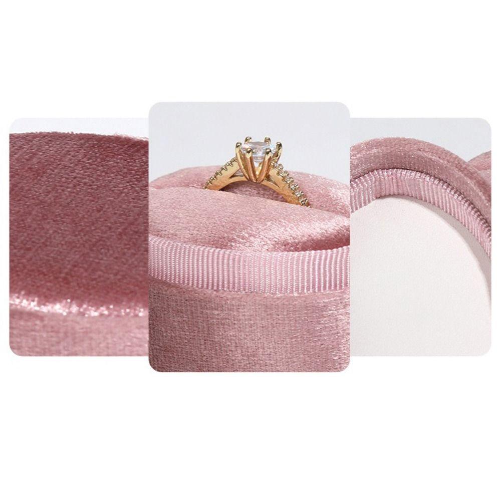 Single Oval Ring Box Velvet Material Jewelry Box New Velvet Ring Box
