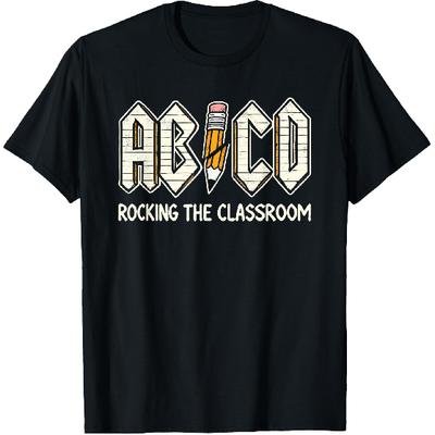 Retro ABCD Teacher Novelty Funny Back To School Teacher T-Shirt
