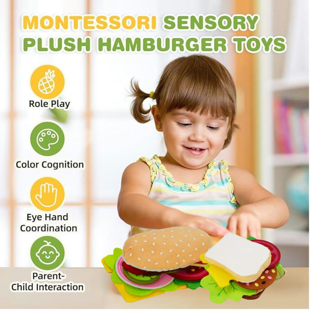 Geschenk Filz Essen Hamburger Sandwich Spiel Essen Set (28 Stück) Weihnachten Halloween Weihnachten, Halloween, Thanksgiving Geschenk