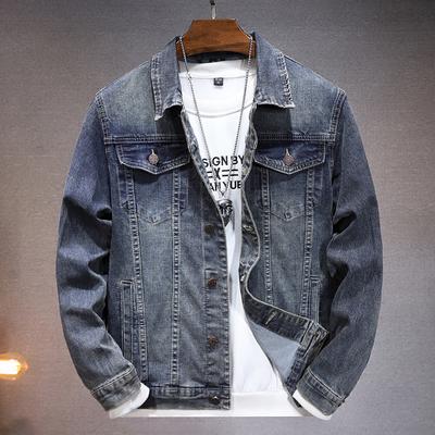 Jaqueta Jeans Americana de Marca na Moda Clássica Simples e Versátil Jeans Elástico Lavado de Algodão de Alta Qualidade