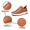 New Brown Business Men's Shoes Low-top Round Head Front Lace-up Daily Board Shoes