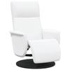 Recliner with Footrest White Faux Leather