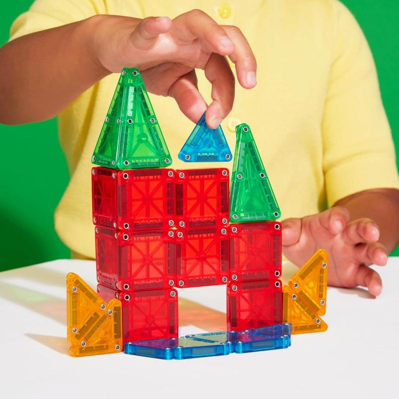 Mini 3D Magnetic Tile Building Blocks,STEM Magnet Toys Educational Toys,26PCS Travel Magnetic Construction Set for Kids