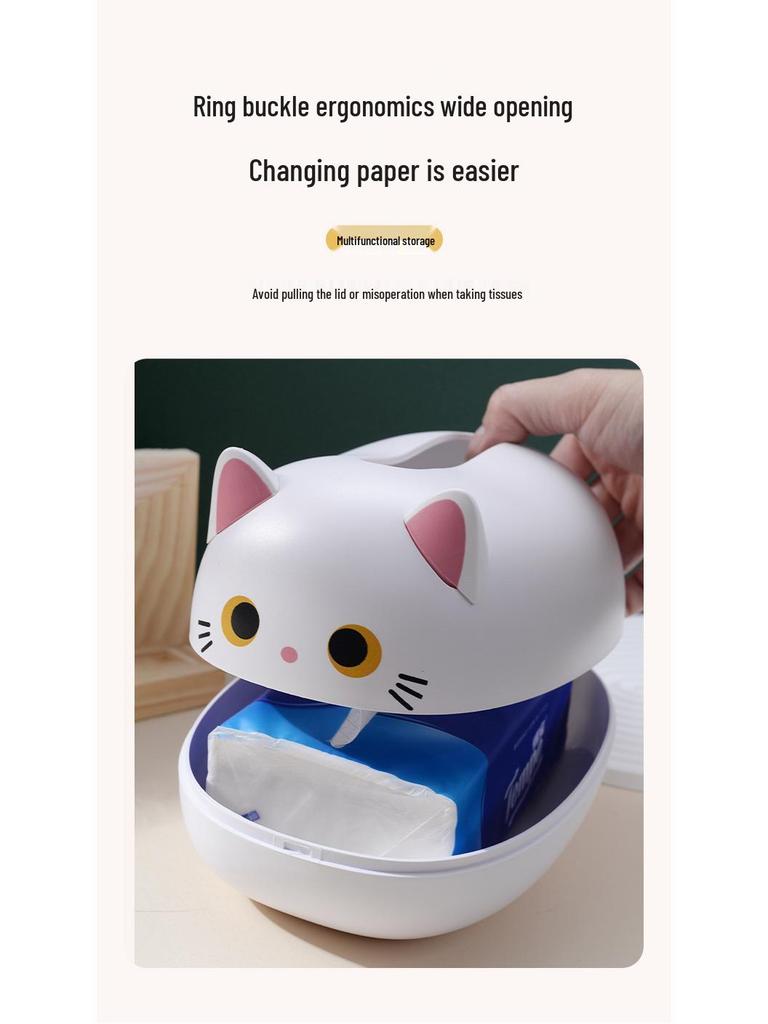 Multifunctional Kitten Tissue and Toothpick Holder: Cute, Minimalist Storage for Living Room Coffee Table