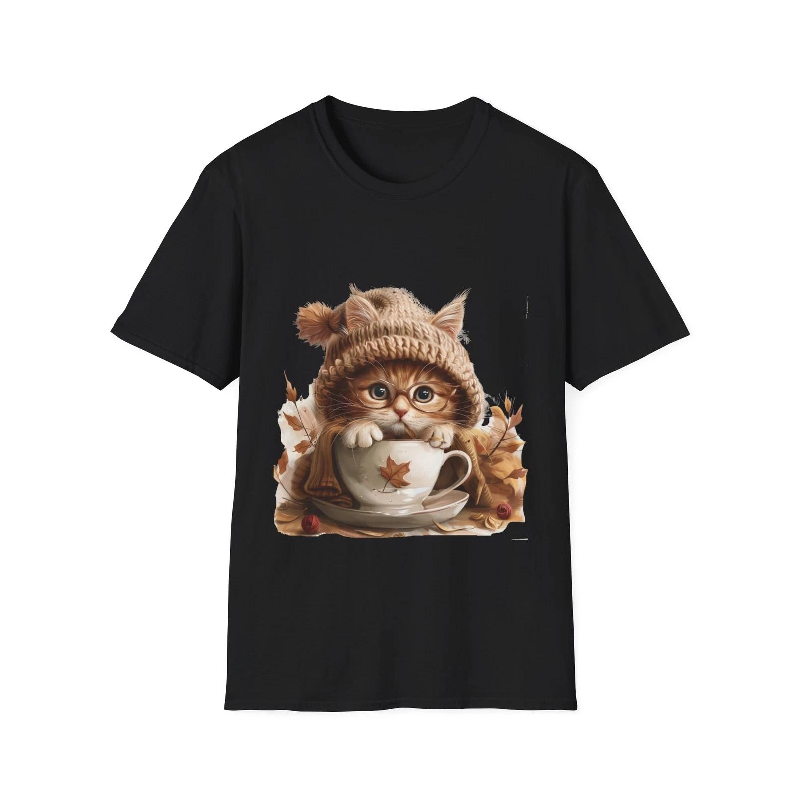Cute Kitten Cat Lovers T-Shirt add a bit of feline fun to your autumn look XL