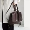First layer cowhide backpack women's niche retro premium texture leather commuter large capacity laptop backpack