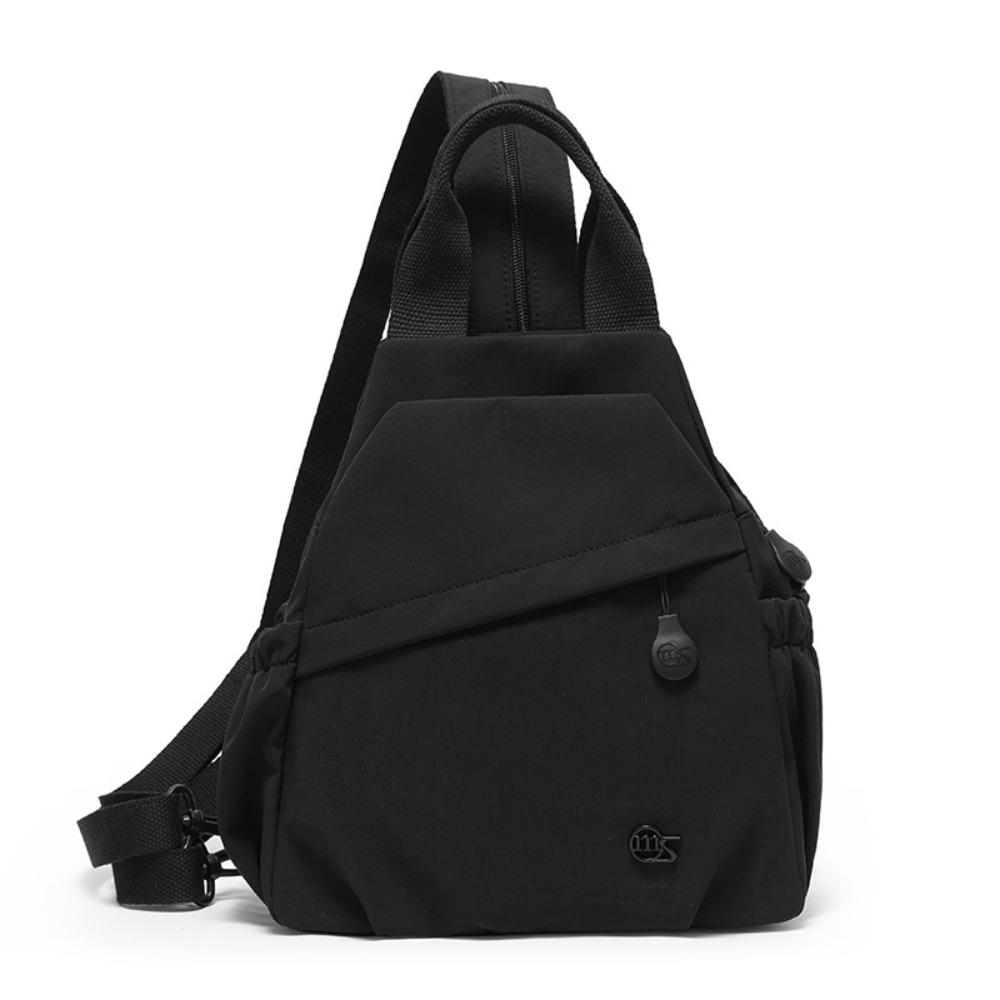 Lightweight Multifunction Women s Casual Backpack Zipper Nylon Cloth Shoulder Bag Dual Purpose Chest Bag Travel Work чёрный