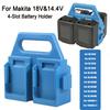 4-Slot Battery Holder for Makita 18V&14.4V Portable and Rugged Battery Storage Case Handle Equipped for Electrician Carpenter