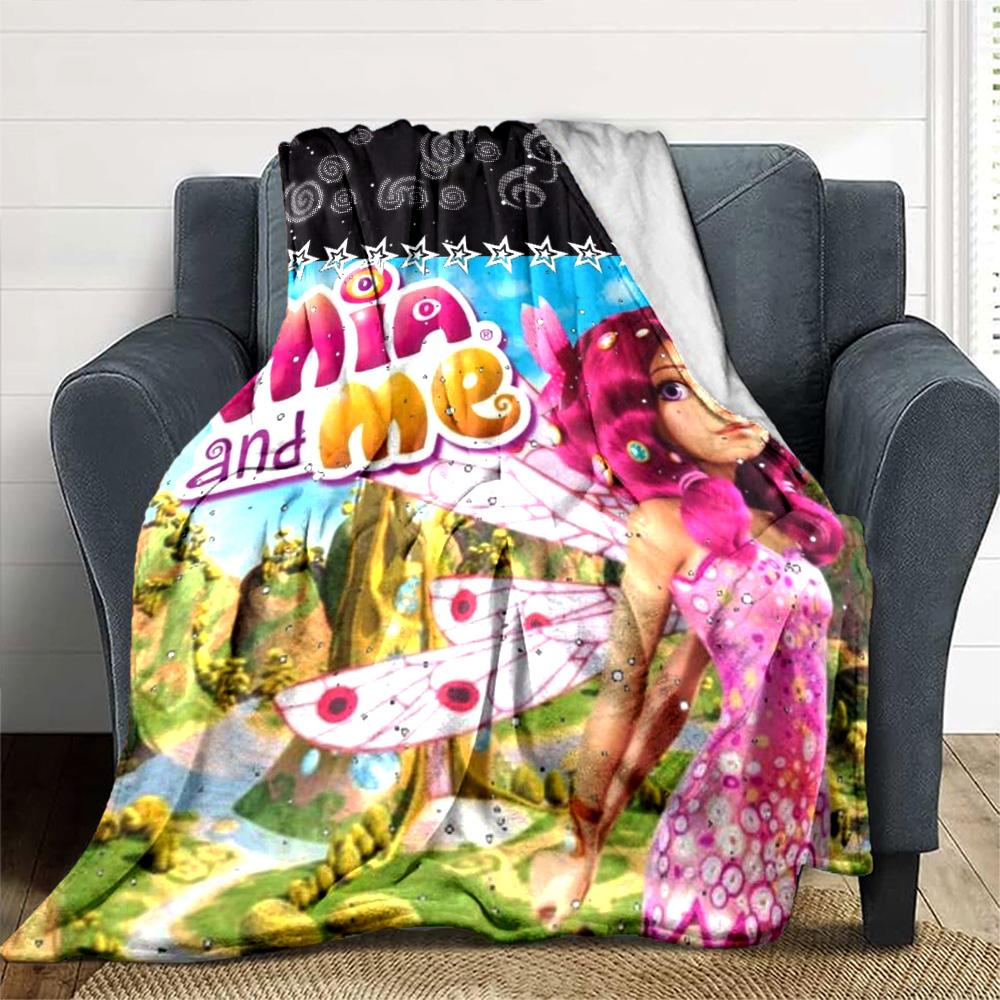 Mia and Me Print Flannel Blanket High Quality Warm Comfortable Cover for All Seasons Perfect for Gifts Home Decor