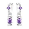 Fashion Copper Silver Plated Drop Earrings Women's Colorful Love Heart Zircon Earrings Fine Jewelry for Wedding Engagement Party