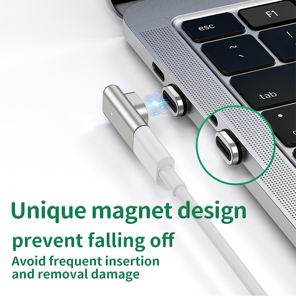 Magnetischer USB Typ-C Stecker 24 Pins rechtwinkliger Adapter für Schnellladekabel