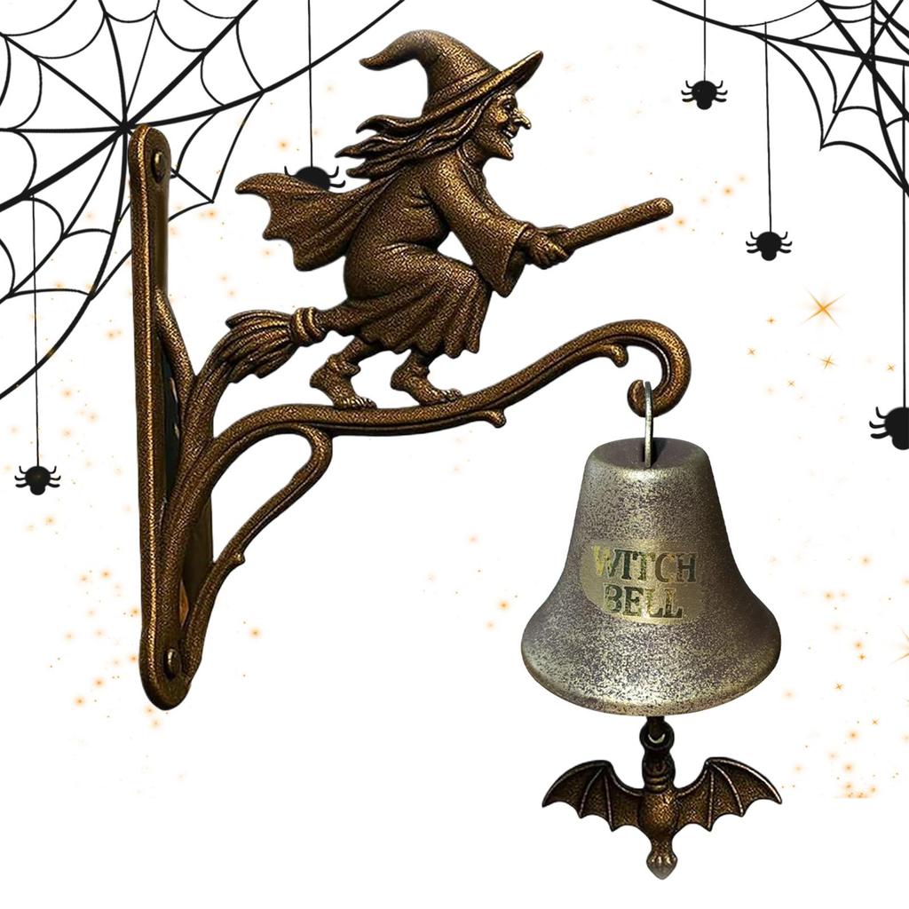 Witch Bell Wind Chimes Witch Iron Broom Door Hanger Hanging Decor Garden Decor Outside Doorbell for Cottage Porch Entrance Shop
