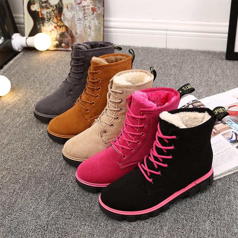 Buy Women Winter Warm Ankle Snow Boots Fur Thicken Outdoor Martin Work ...