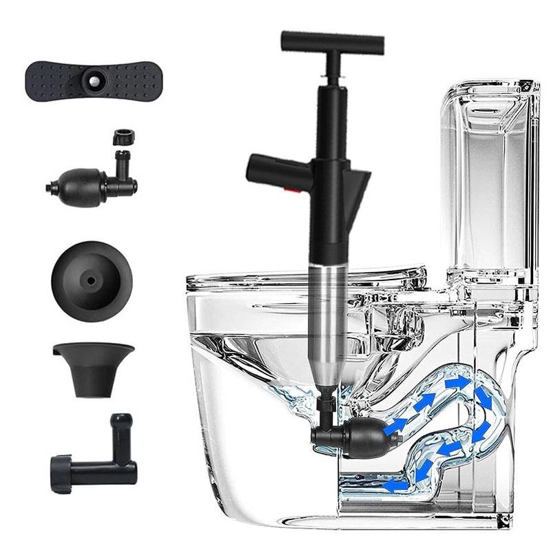 Επαγγελματική Αιμορραγία Υψηλής πίεσης με ένα κανάλι Τουαλέτα Μπάνιο Κουζίνα Σωλήνας Βυθοκόρησης Μαύρο Ανοξείδωτο Χάλυβα