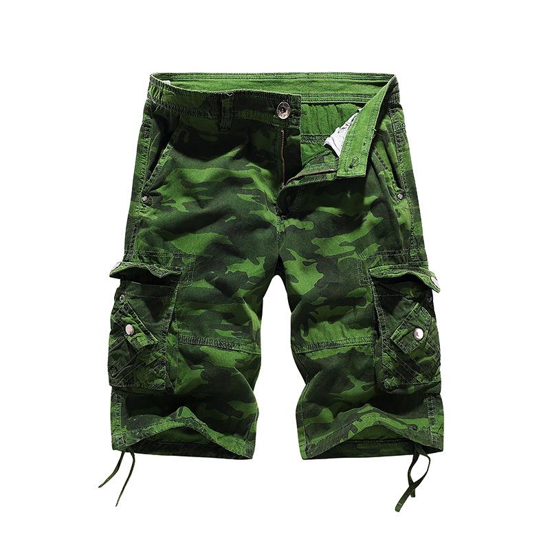 

2023 Мужские камуфляжные брюки средней длины в стиле хип-хоп с несколькими карманами для скейтборда 36 трава зеленый