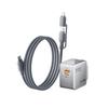 Dual-Port GaN Fast Charger for Apple & Android 17, One-to-Two Type-C Car Adapter