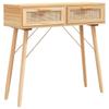 Vidaxl Stolik Konsolowy, Brązowy, 80X30X75 Cm, Lita Sosna I Rattan