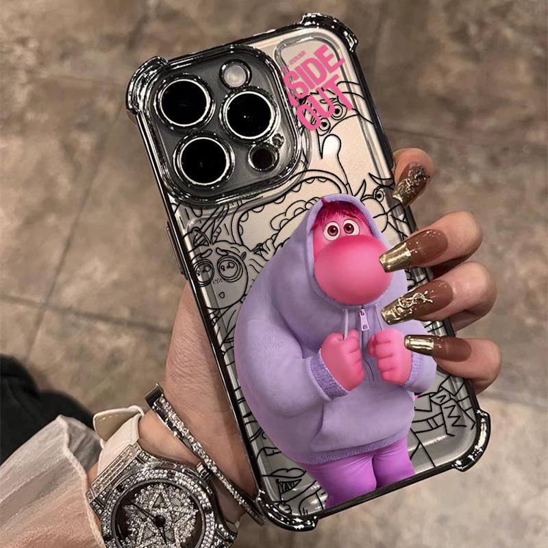 

Lovely Inside Out Cute Plating Phone Case For iPhone 17 16 15 14 13 12 11 Pro Max X XR XSMax Mini Air Plus Anti-Fall Airabag iPhone 13