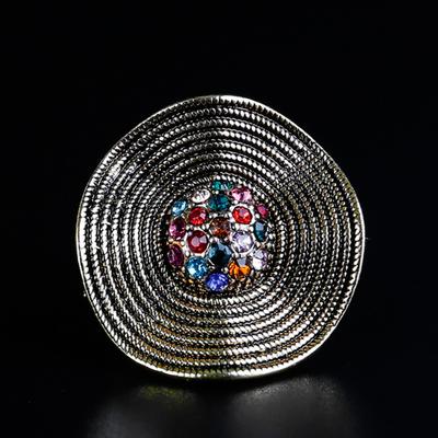 Boho Vintage kvinnor glänsande Rhinestone Bröllopsfest Cocktail Ring Smycken Present