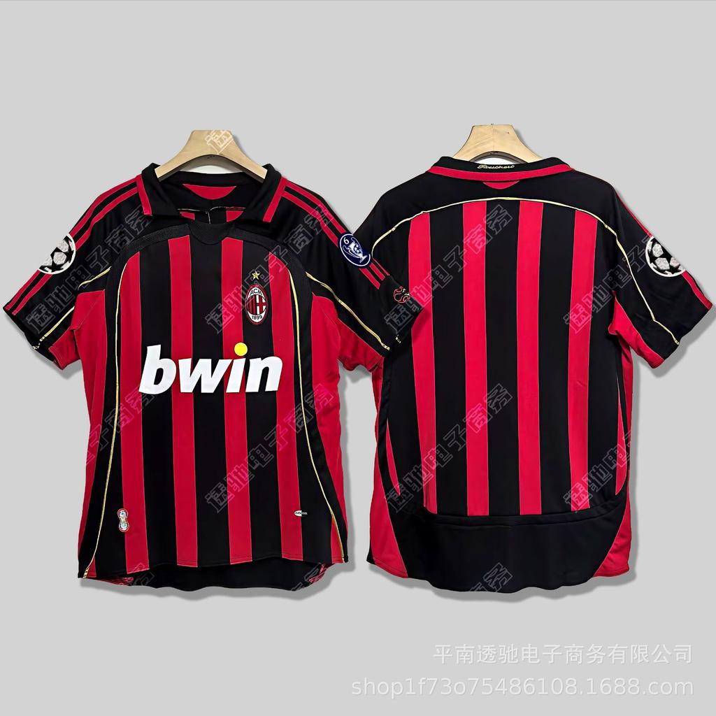 0607AC Milan retro jersey Cacanesta Maldini Inzaghi Pirlo long short-sleeved football jersey