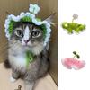 Warm Pet Cap Handmade Cat Headwear Funny Cat Tied-up Hat  Party Costume