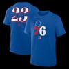 LeBron James Königliche Philadelphia 76ers im Paint Name & Nummer T-Shirt Übergroßes Trainings Sporttrikot Kurzärmelig Damen Herren Kleidung