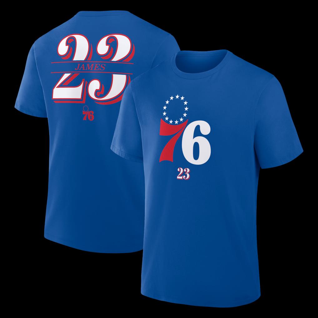 LeBron James Königliche Philadelphia 76ers im Paint Name & Nummer T-Shirt Übergroßes Trainings Sporttrikot Kurzärmelig Damen Herren Kleidung