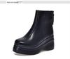 Petite Women's Wedge Heel Ankle Boots - Fleece Lined, Thick Sole, Height Increasing Platform, 2025 Autumn/Winter Style.