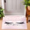 Eye Makeup Doormat Hello Gorgeous Letter Print Cosmetic Entrance Rug Soft Non-Slip Decor Carpet for Vanity Sink Makeup Studio