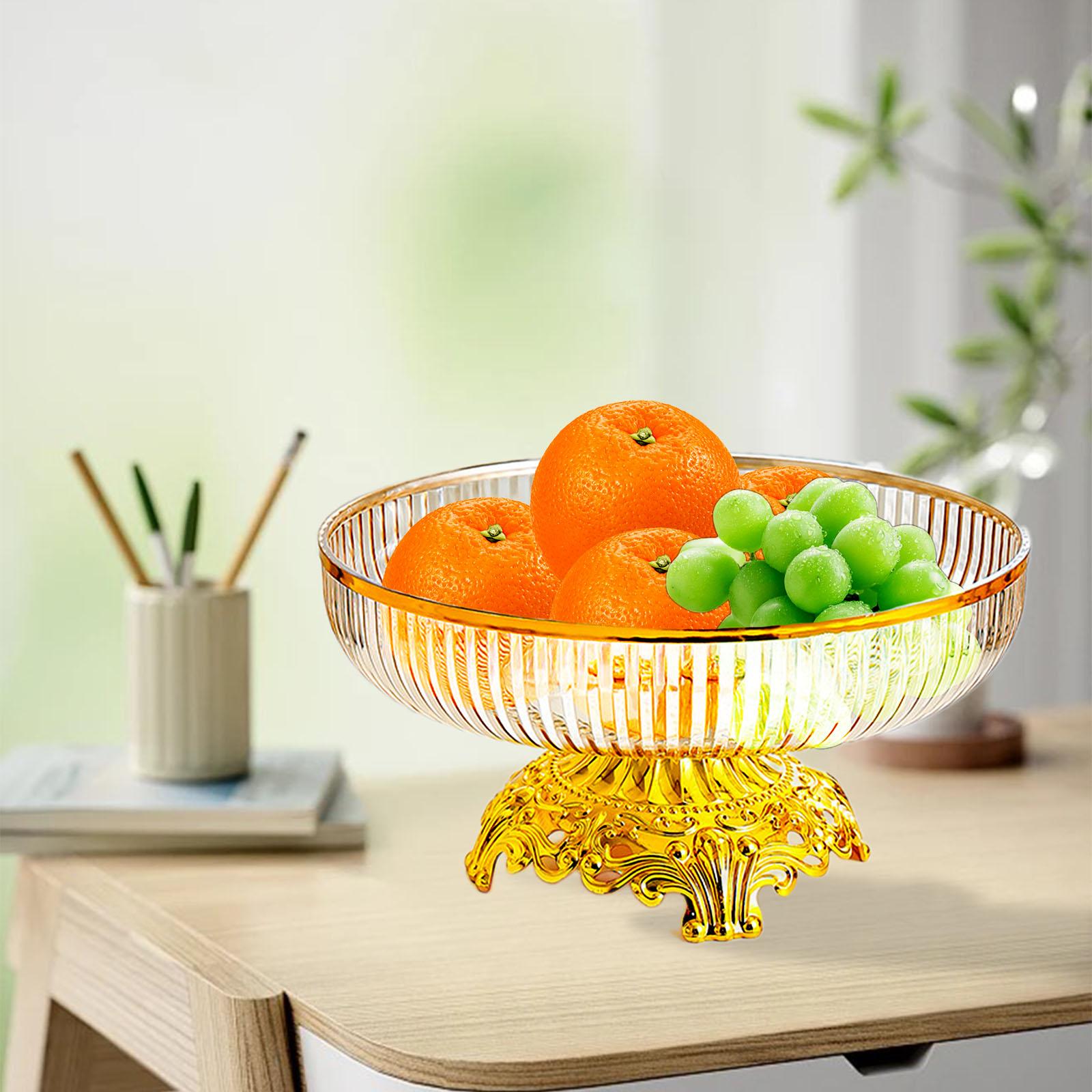 Fruit Bowl Multifunctional Modern Food Serving Bowl Round Practical Round Serving Tray for Hotel Fruit Vegetable Candy Snack янтарь
