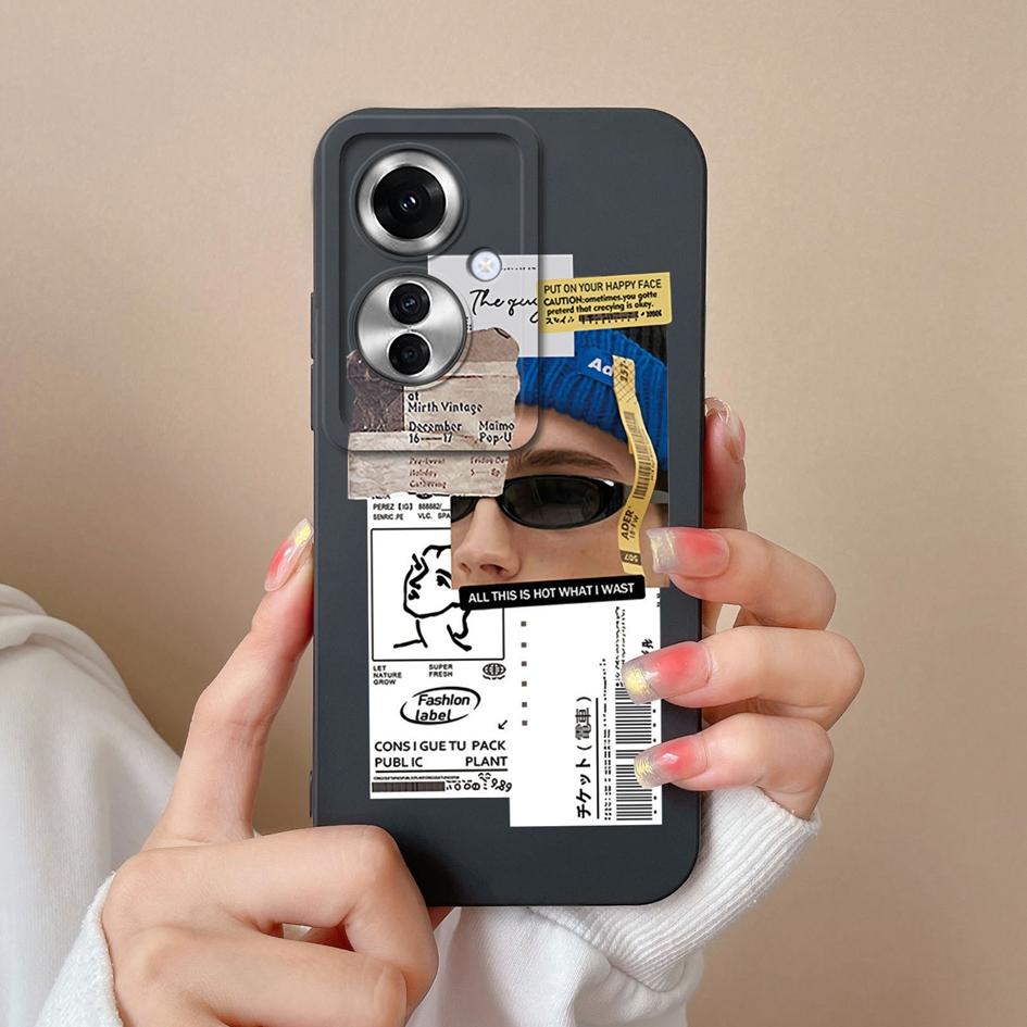 For OPPO Realme 12 Lite C65 Reno11 Pro A60 A59 Cases Back Covers Fashion Girls Boys Liquid Soft Silicone Camera Protection Phone Bags Housing For OPPO