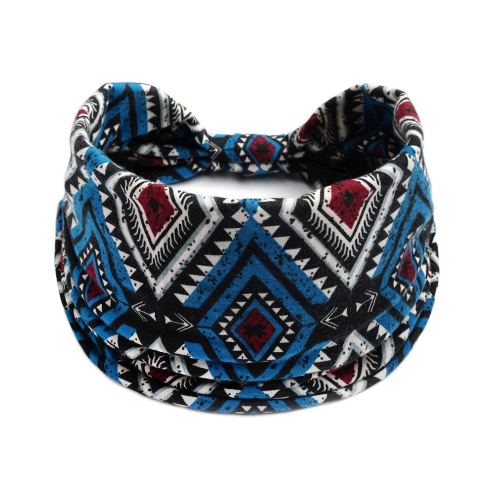 Böhmisches Yoga Stoff Stirnband: Schweißabsorbierendes, elastisches Baumwoll-Sportstirnband für Damen