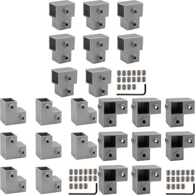 Vierkante Buis Vaste Verbinding Opslagrek Connector 3-Weg Pijpkoppeling voor Hekrails en Industriële Plankenconstructie