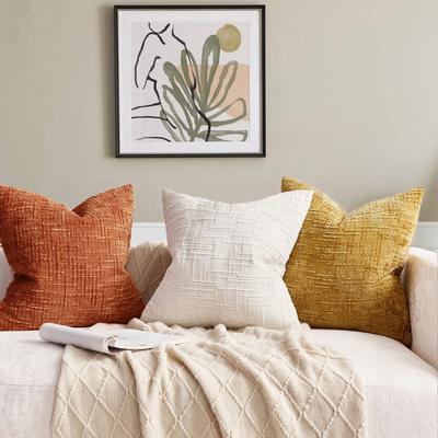 2PCS Neutral Farmhouse-style Decorative Pillowcases, Made of Fluffy Texture, Soft and Comfortable, with A Modern Western Farmhouse Style