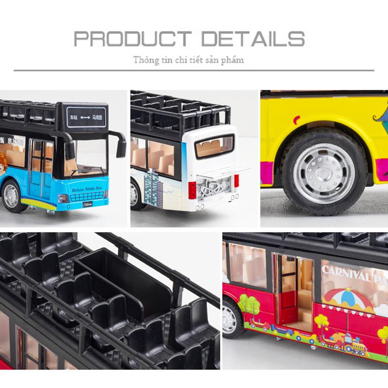 1/50 Scale Υπαίθριο Tour Bus Diecast Car Model Toy, Pull Back Toy Vehicle with Sound and Light for Kids Toddler Boys Girls Gift Collection