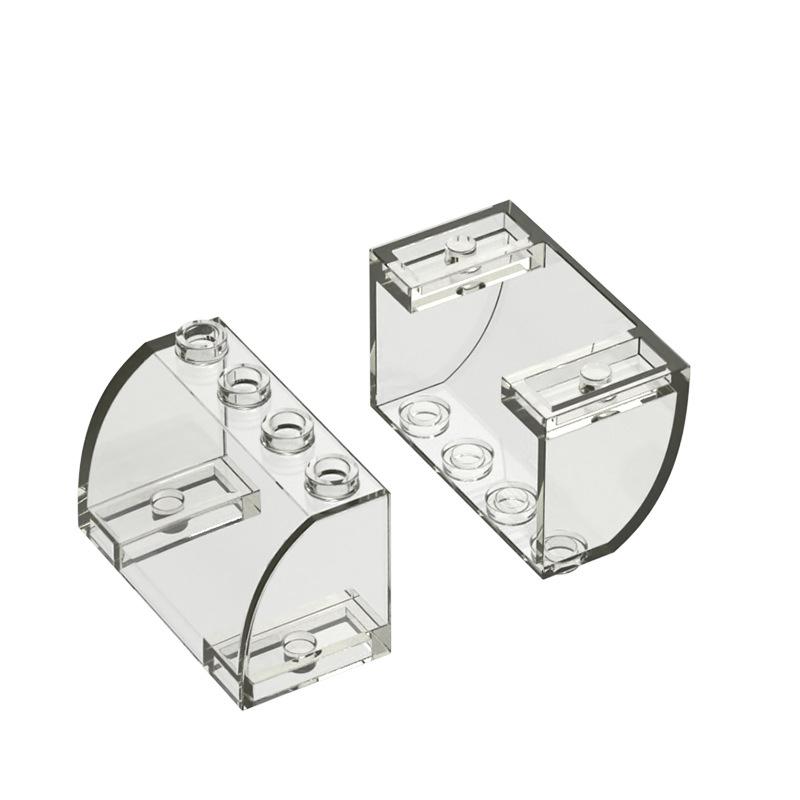 MOC 10PCS 3823 Special Glass Window 2x4 Building Blocks Kit Vehicle Accessories Bricks Particle Idea DIY Toys Children Xmas Gift