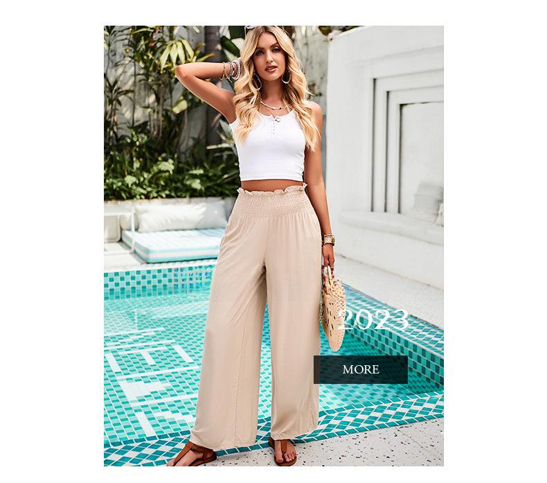 Diyun 2024 Women's Solid Color Loose Wide-Leg Trousers - Spring/Summer Collection
